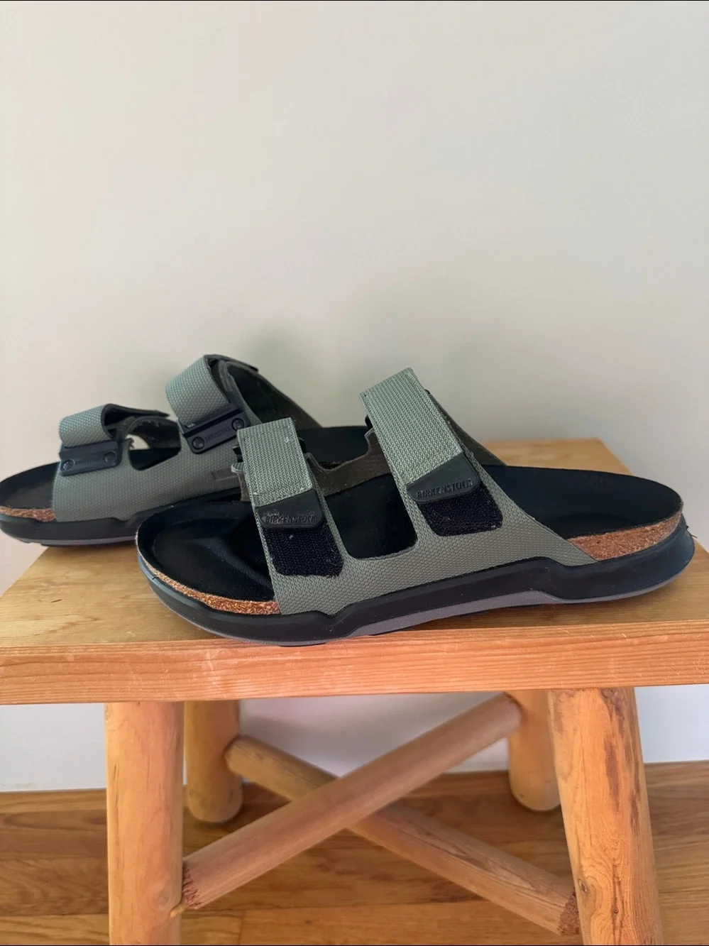 Birkenstock Olive Green Two-Strap Mens Sandals
